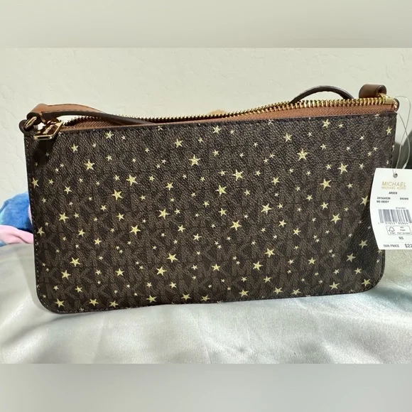 Michael Kors Starry Brown and Gold Crossbody - Picture 2 of 4